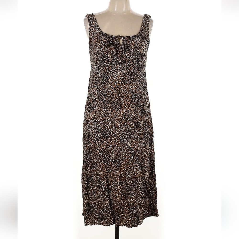 Leopard Print Midi Dress